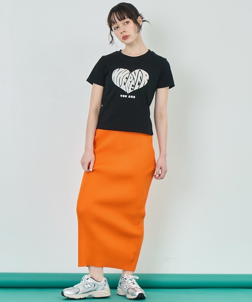 ANAP(アナップ)の「フロッキー ハート ロゴ プリント Tシャツ(Tシャツ/カットソー・レディース・ブラック/ホワイト/ブラウン・FREE)」の20枚目の写真