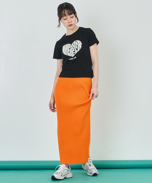 ANAP(アナップ)の「フロッキー ハート ロゴ プリント Tシャツ(Tシャツ/カットソー・レディース・ブラック/ホワイト/ブラウン・FREE)」の21枚目の写真