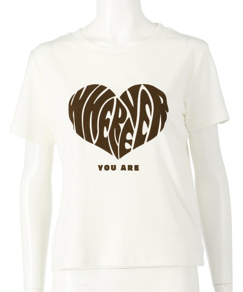 ANAP(アナップ)の「フロッキー ハート ロゴ プリント Tシャツ(Tシャツ/カットソー・レディース・ブラック/ホワイト/ブラウン・FREE)」の7枚目の写真