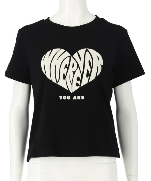 ANAP(アナップ)の「フロッキー ハート ロゴ プリント Tシャツ(Tシャツ/カットソー・レディース・ブラック/ホワイト/ブラウン・FREE)」の8枚目の写真