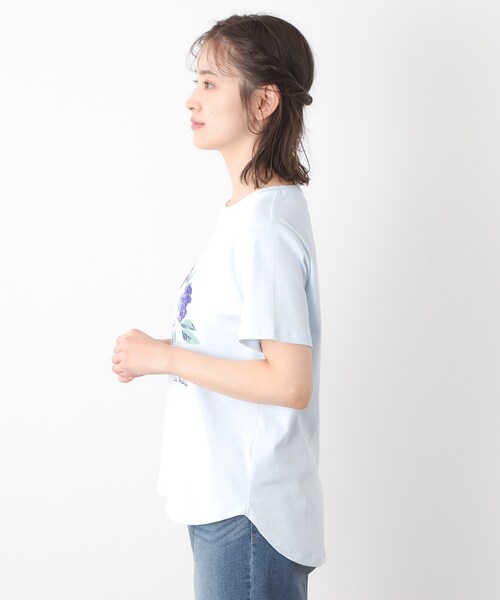LAURA ASHLEY(ローラアシュレイ)の「【コットン100%/洗える】ハイドランジア柄Tシャツ(Tシャツ/カットソー・レディース・サックスブルー/オフホワイト/ネイビー・38/40)」の17枚目の写真