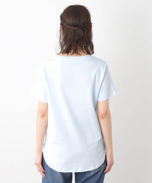 LAURA ASHLEY(ローラアシュレイ)の「【コットン100%/洗える】ハイドランジア柄Tシャツ(Tシャツ/カットソー・レディース・サックスブルー/オフホワイト/ネイビー・38/40)」の18枚目の写真