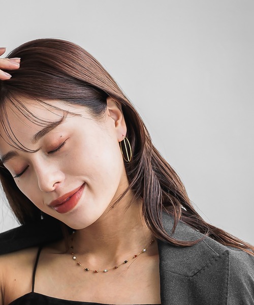 abaskdesign（アバスクデザイン）の「金属アレルギー対応 オープンサークルラインピアス（ピアス（両耳用）・レディース・ゴールド・FREE）」の19枚目の写真