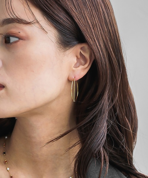 abaskdesign（アバスクデザイン）の「金属アレルギー対応 オープンサークルラインピアス（ピアス（両耳用）・レディース・ゴールド・FREE）」の20枚目の写真