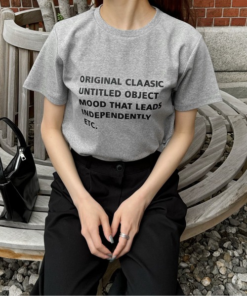 LE MORE(リモア)の「マルチロゴプリントTシャツ(Tシャツ/カットソー・レディース・グレー/アイボリー・FREE)」の8枚目の写真