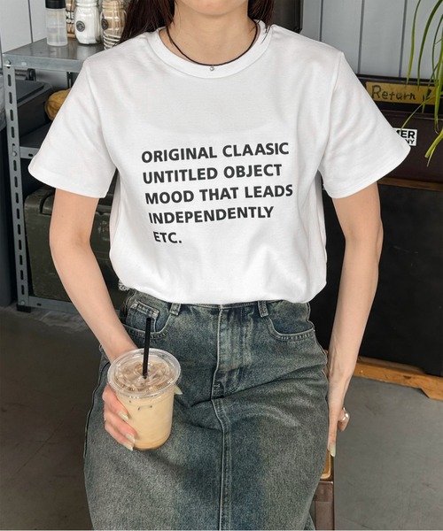 LE MORE(リモア)の「マルチロゴプリントTシャツ(Tシャツ/カットソー・レディース・グレー/アイボリー・FREE)」の14枚目の写真