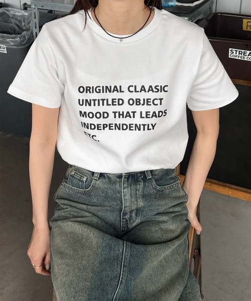 LE MORE(リモア)の「マルチロゴプリントTシャツ(Tシャツ/カットソー・レディース・グレー/アイボリー・FREE)」の15枚目の写真