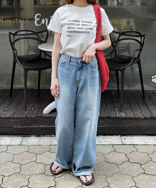 LE MORE(リモア)の「マルチロゴプリントTシャツ(Tシャツ/カットソー・レディース・グレー/アイボリー・FREE)」の18枚目の写真