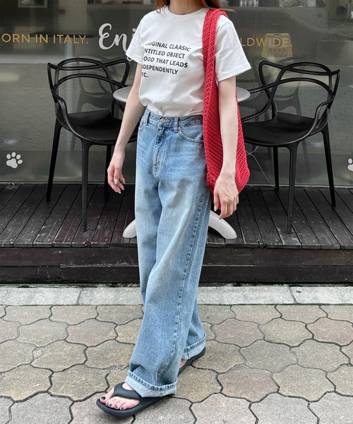 LE MORE(リモア)の「マルチロゴプリントTシャツ(Tシャツ/カットソー・レディース・グレー/アイボリー・FREE)」の19枚目の写真