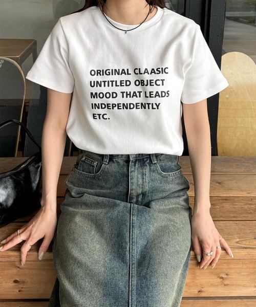 LE MORE(リモア)の「マルチロゴプリントTシャツ(Tシャツ/カットソー・レディース・グレー/アイボリー・FREE)」の22枚目の写真