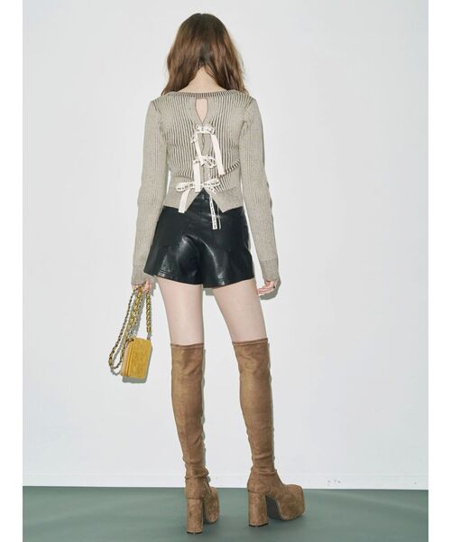 EVRIS（エヴリス）の「プラットフォームニーハイブーツ（ブーツ・レディース・ブラウン/ブラック・SMALL/MEDIUM/LARGE）」の9枚目の写真