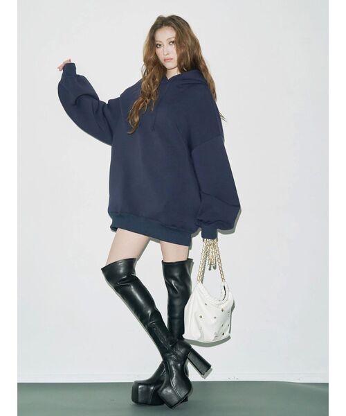 EVRIS（エヴリス）の「プラットフォームニーハイブーツ（ブーツ・レディース・ブラウン/ブラック・SMALL/MEDIUM/LARGE）」の13枚目の写真