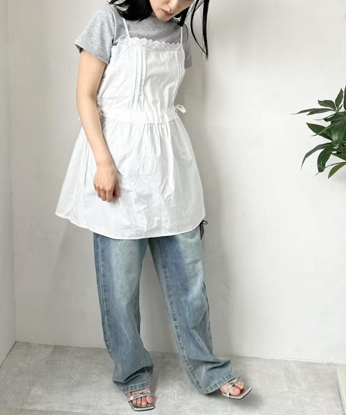 mebole(メボレ)の「サイドリボンミニキャミワンピース(ワンピース・レディース・ホワイト・FREE)」の8枚目の写真