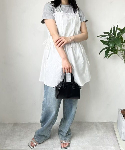 mebole(メボレ)の「サイドリボンミニキャミワンピース(ワンピース・レディース・ホワイト・FREE)」の5枚目の写真