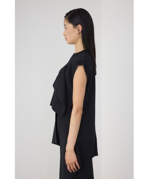 PLUS(プラス)の「【PLUS】アシンメトリードレープニットベスト(ベスト・レディース・ブラック/グレー系その他/ブラック系その他・FREE)」の7枚目の写真