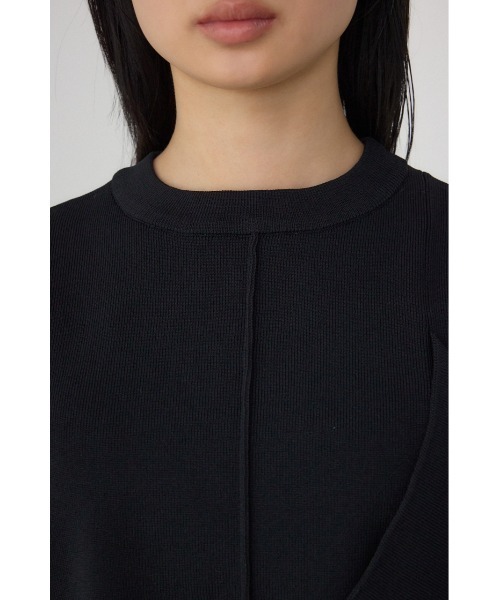 PLUS(プラス)の「【PLUS】アシンメトリードレープニットベスト(ベスト・レディース・ブラック/グレー系その他/ブラック系その他・FREE)」の10枚目の写真