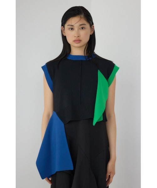 PLUS(プラス)の「【PLUS】アシンメトリードレープニットベスト(ベスト・レディース・ブラック/グレー系その他/ブラック系その他・FREE)」の18枚目の写真