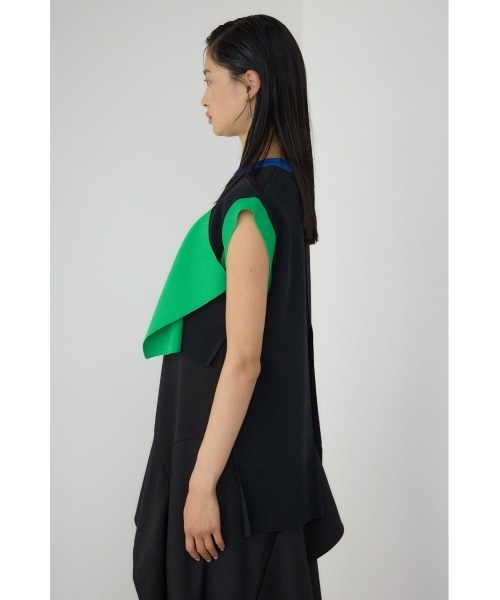 PLUS(プラス)の「【PLUS】アシンメトリードレープニットベスト(ベスト・レディース・ブラック/グレー系その他/ブラック系その他・FREE)」の19枚目の写真