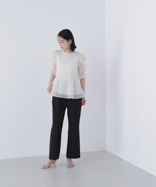 シアーペプラムブラウス NATURAL BEAUTY BACIC シアーペプラムブラウス | ナチュラルビューティーベーシック