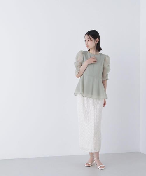 ◇シアーペプラムブラウス（シャツ/ブラウス）｜NATURAL BEAUTY