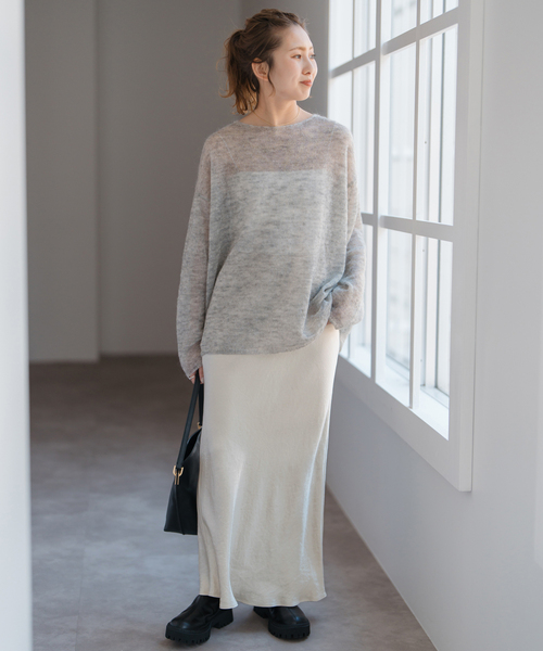 Spick & Span（スピックアンドスパン）の「《追加》サテンフレアスカート（スカート・レディース・アイボリー/ブラウン・34/36/38）」の10枚目の写真