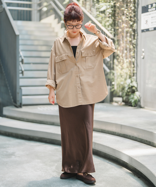 追加》サテンフレアスカート（スカート）｜Spick & Span