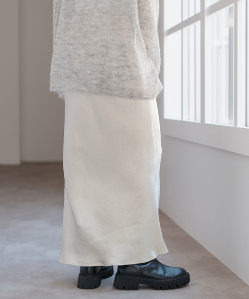 Spick & Span（スピックアンドスパン）の「《追加》サテンフレアスカート（スカート・レディース・アイボリー/ブラウン・34/36/38）」の15枚目の写真