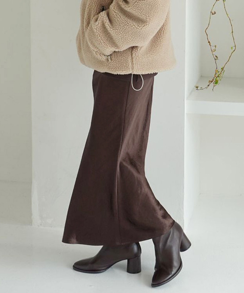 Spick & Span（スピックアンドスパン）の「《追加》サテンフレアスカート（スカート・レディース・アイボリー/ブラウン・34/36/38）」の20枚目の写真