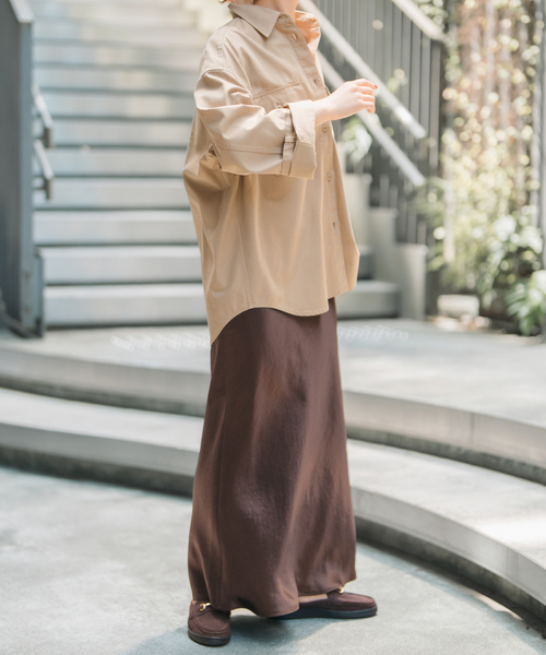 新品 スピックアンドスパン サテンフレアスカート サテンフレアスカート（ロング・マキシ丈スカート）｜Spick and