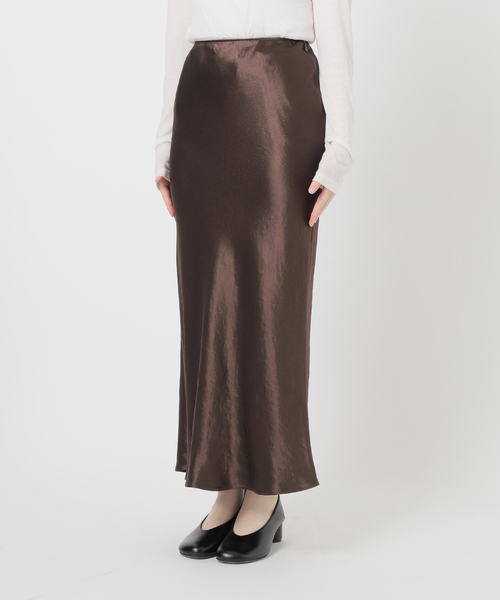 スピックアンドスパン　スカート　サテンスカート サテンフレアスカート（ロング・マキシ丈スカート）｜Spick and