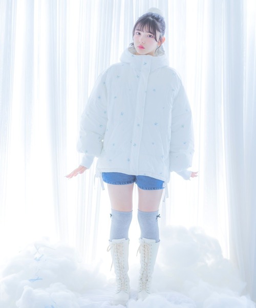 repipi armario（レピピ アルマリオ）の「【girly line】トキメキデニムキュロット（デニムパンツ・キッズ・ブルー/ブラック・MEDIUM/LARGE/SMALL）」の4枚目の写真