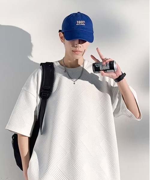 NEW GENTLEMAN(ニュージェントルマン)の「テトリスジャガード オーバーサイズT(Tシャツ/カットソー・メンズ・ホワイト/ブラック/グレー・M/L/XL)」の22枚目の写真