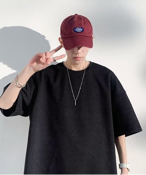 NEW GENTLEMAN(ニュージェントルマン)の「テトリスジャガード オーバーサイズT(Tシャツ/カットソー・メンズ・ホワイト/ブラック/グレー・M/L/XL)」の12枚目の写真