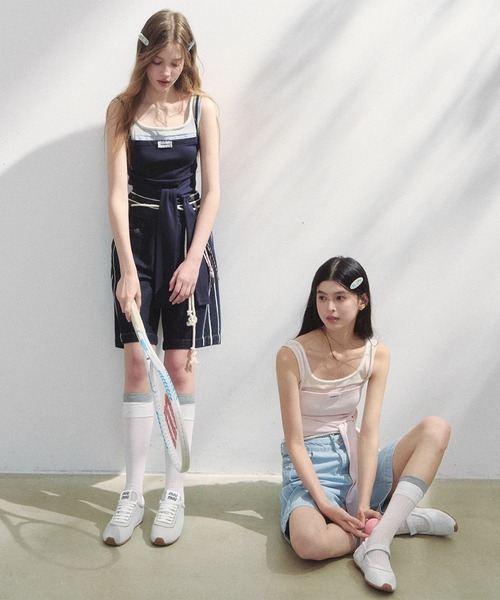 SunsetPark(サンセットパーク)の「ダブルウエスト レースデザインハーフパンツ SP25s076【SunsetPark】(デニムパンツ・レディース・ブルー/ライトブルー・L/M/S)」の6枚目の写真