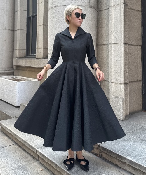 JENNE(ジェンヌ)の「ジャガードフィット&フレアワンピース(ワンピース・レディース・ブラック/ホワイト/ネイビー・SMALL/MEDIUM/LARGE/X-LARGE)」の10枚目の写真