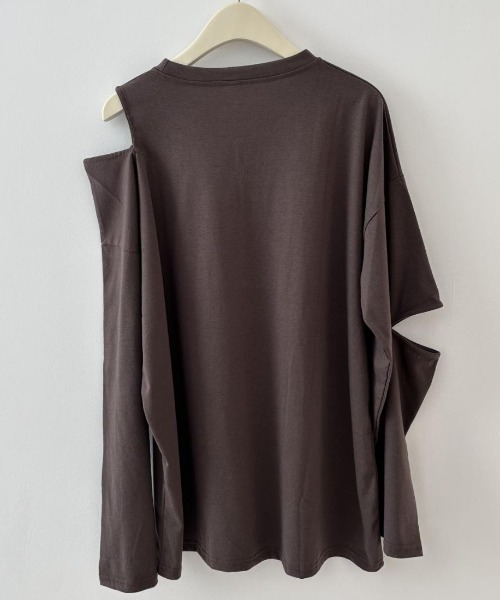 maison de LATIR(メゾンドラティール)の「ほどよい抜け感とこなれ感の大人カジュアルシャツ(Tシャツ/カットソー・レディース・ホワイト/ブラウン・FREE)」の10枚目の写真
