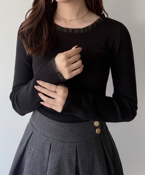 ★MURRALニットトップス★ MURRAL/ミューラル】Emerge flower knit top/フラワーレース