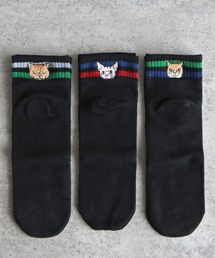 COURO（コウロ）の「アニマルワンポイント刺繍3Pソックス（ソックス/靴下）」