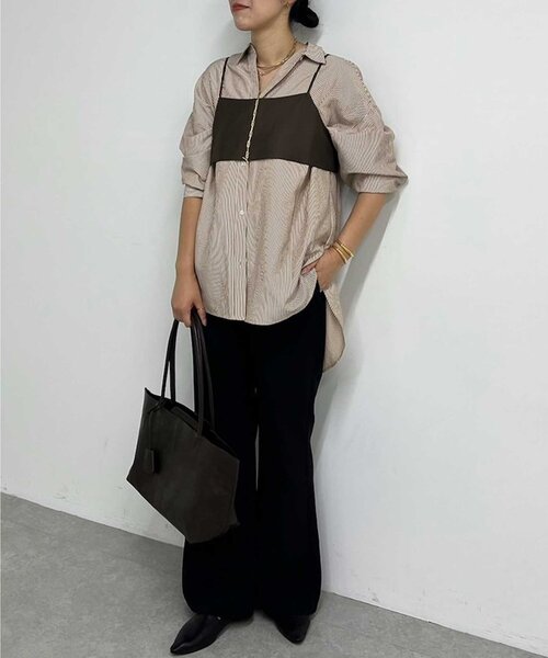 GALLARDAGALANTE（ガリャルダガランテ）の「ビスチェレイヤードシャツ（シャツ/ブラウス・レディース・ベージュ/ブラウン/ブラック/チャコールグレー/ピンク・FREE）」の12枚目の写真