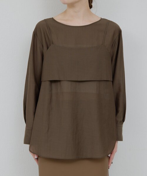 GALLARDAGALANTE（ガリャルダガランテ）の「ビスチェレイヤードシャツ（シャツ/ブラウス・レディース・ベージュ/ブラウン/ブラック/チャコールグレー/ピンク・FREE）」の14枚目の写真