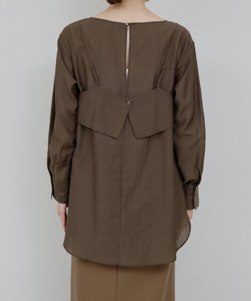 GALLARDAGALANTE（ガリャルダガランテ）の「ビスチェレイヤードシャツ（シャツ/ブラウス・レディース・ベージュ/ブラウン/ブラック/チャコールグレー/ピンク・FREE）」の16枚目の写真