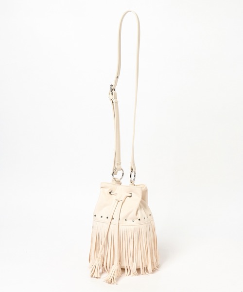 PAGEBOY（ページボーイ）の「スウェードフリンジキンチャク（ショルダーバッグ・レディース・ベージュ/オフホワイト・FREE）」の9枚目の写真