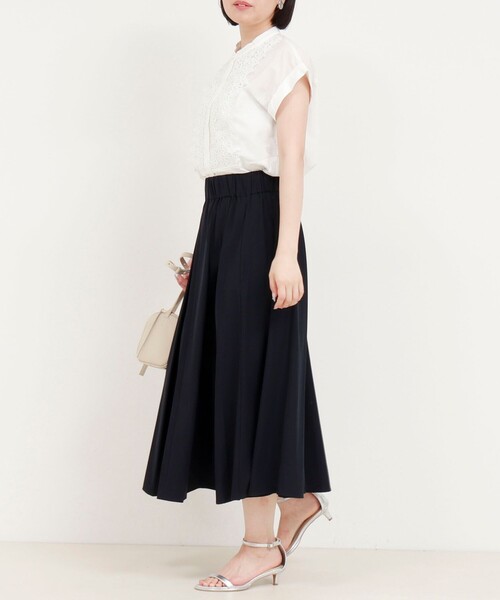 MICO COULIER（ミコクリエ）の「ナイロンストレッチスカート（スカート・レディース・チャコールグレー/ネイビー・38/36）」の5枚目の写真