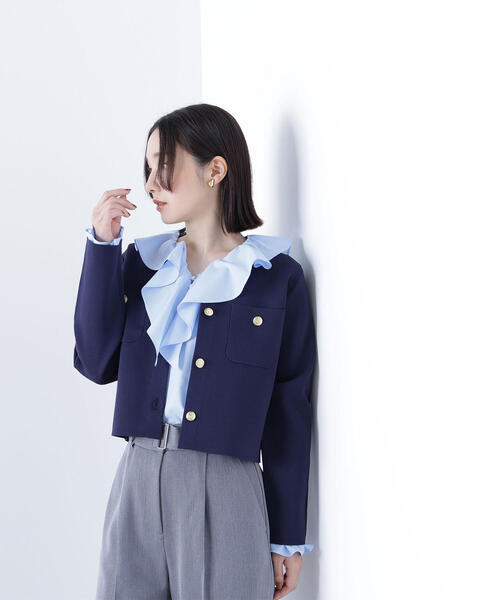 セール】◇エンブレムボタンニットジャケット（カーディガン/ボレロ