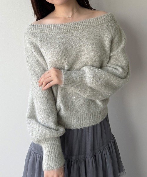 mipiarl(ミピアール)の「2WAYネックバックリボンニット(ニット/セーター・レディース・アイボリー/ライトグレー/チャコール・MEDIUM/LARGE)」の16枚目の写真