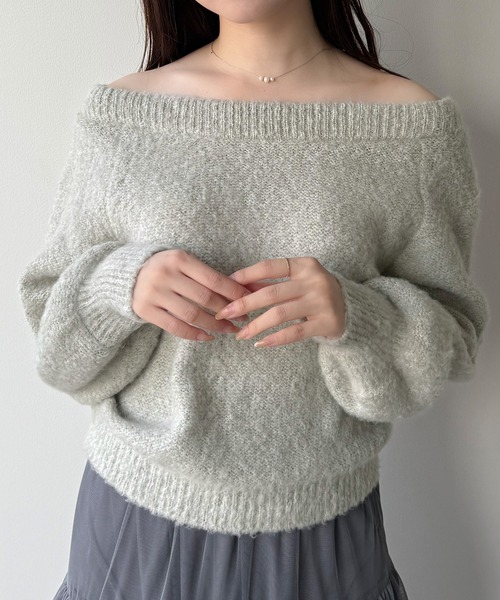 mipiarl(ミピアール)の「2WAYネックバックリボンニット(ニット/セーター・レディース・アイボリー/ライトグレー/チャコール・MEDIUM/LARGE)」の18枚目の写真