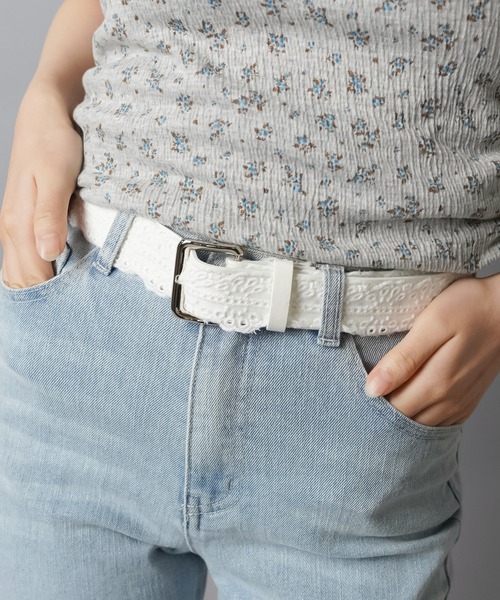 SPINNS(スピンズ)の「フリルレースベルト(ベルト・レディース・ホワイト・ONESIZE)」の3枚目の写真