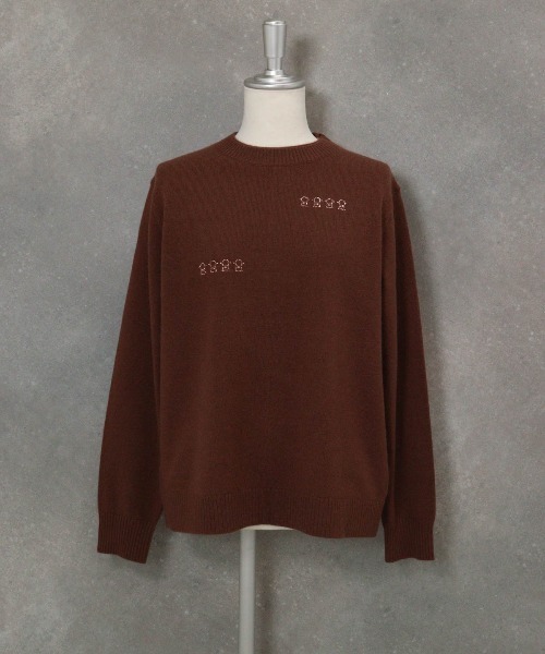 STUDIO PICONE(スタジオピッコーネ)の「カシミヤ100%ピコストーンニット(ニット/セーター・レディース・ブラウン/ピンク/ホワイト・M/L)」の4枚目の写真