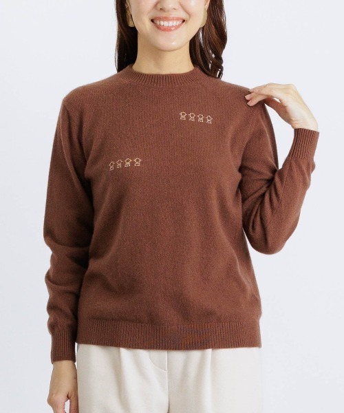 STUDIO PICONE(スタジオピッコーネ)の「カシミヤ100%ピコストーンニット(ニット/セーター・レディース・ブラウン/ピンク/ホワイト・M/L)」の10枚目の写真