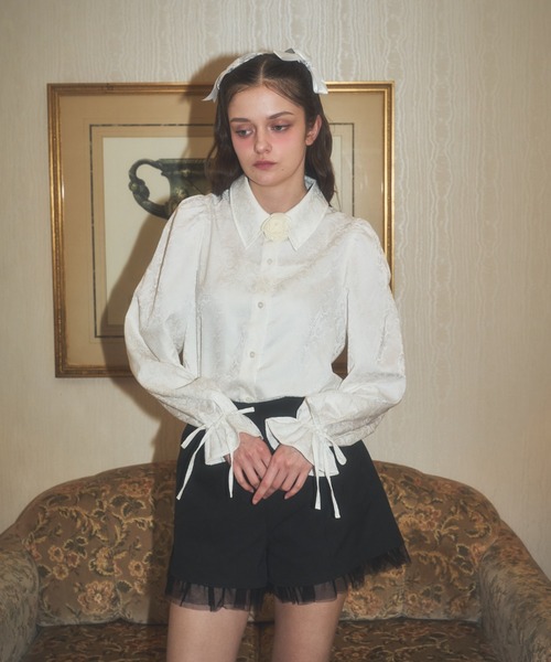 Lovilyn(ラヴィリン)の「ジャガードブラウス(シャツ/ブラウス・レディース・ホワイト/ピンク・FREE)」の7枚目の写真